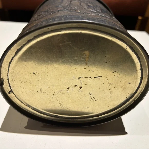 Antique Style Embossed Metal Container - Picture 4 of 5